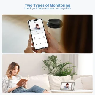 ieGeek 2K Split-Screen Babyfoon met 2 Camera's en 5" Scherm
