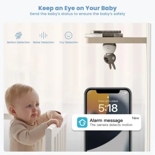 ieGeek 2K Split-Screen Babyfoon met 2 Camera's en 5" Scherm