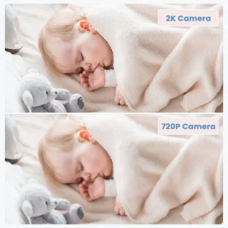 ieGeek 2K Split-Screen Babyfoon met 2 Camera's en 5" Scherm