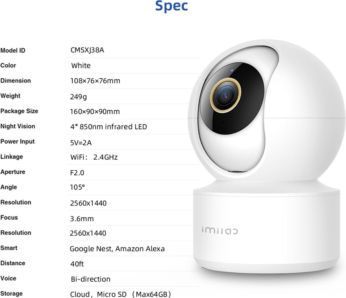 Imilab C21 Babyfoon Camera Wit