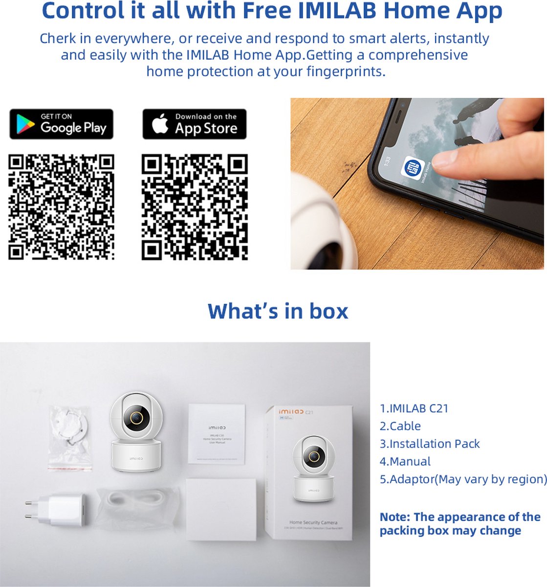 Imilab C21 Babyfoon Camera Wit