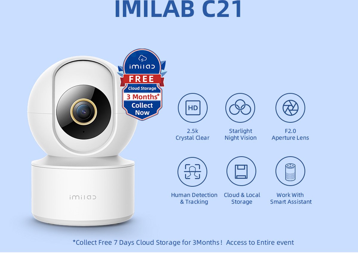 Imilab C21 Babyfoon Camera Wit