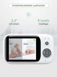 Intelectro Babyfoon 3.2" HD Wit