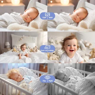 Intelligente Babyfoon met Camera 28 inch LCD-display 1500 mAh