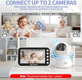Intelligente Babyfoon met Camera 28 inch LCD-display 1500 mAh