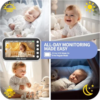 Intelligente Babyfoon met Camera 28 inch LCD-display 1500 mAh