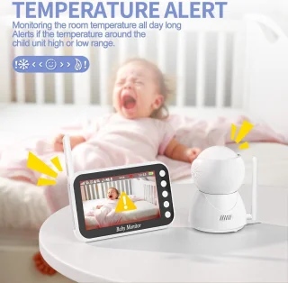 Intelligente Babyfoon met Camera 28 inch LCD-display 1500 mAh