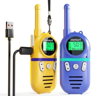 Kinder walkietalkies speelgoedradio, paars en zon