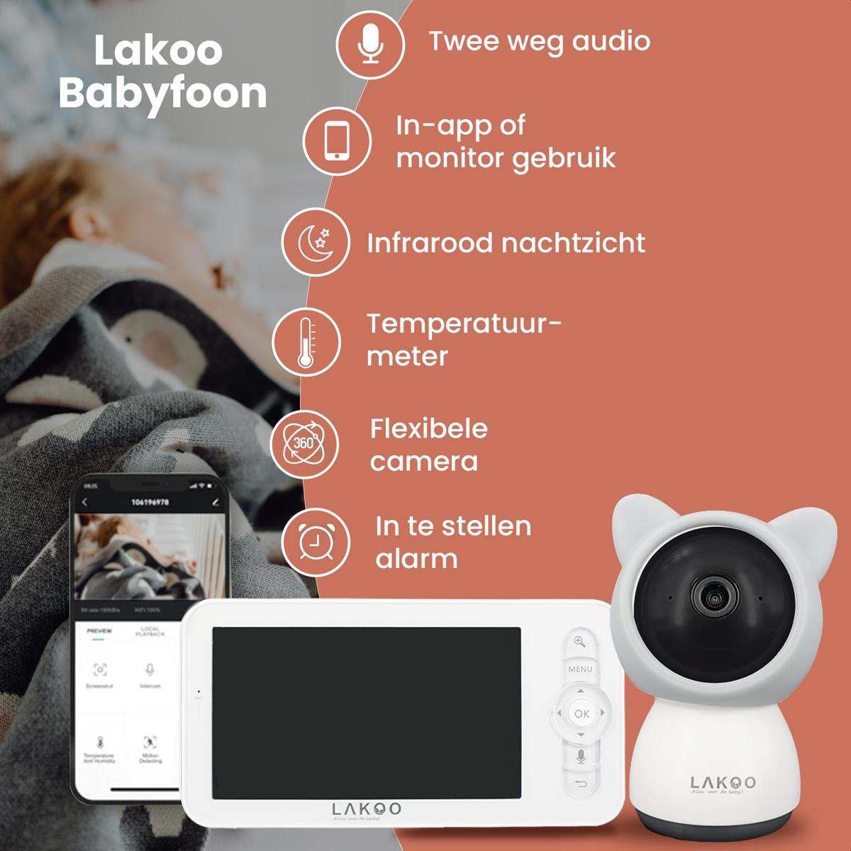 Lakoo BabyGuard Kitty Babyfoon met Camera en App
