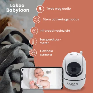 LAKOO BabyGuard Wifi Babyfoon met Camera 1080p Full HD