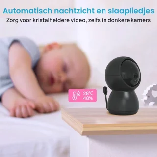 Lakoo Kitty Babyfoon HD Wifi Zwart