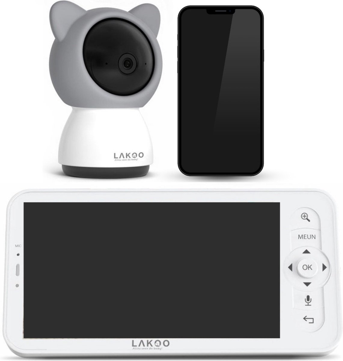 De Lakoo Kitty Babyfoon met Camera en 5 inch Monitor in één oogopslag