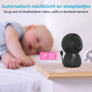 Lakoo Kitty Babyfoon Zwart Met Camera
