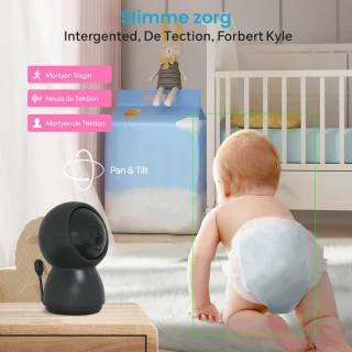 Lakoo Kitty Babyfoon Zwart Met Camera
