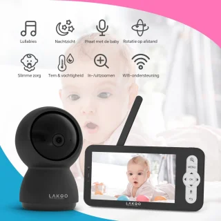 Lakoo Kitty Babyfoon Zwart Met Camera