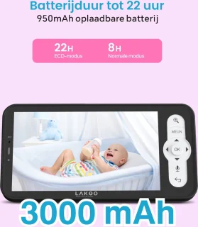 Lakoo Kitty Babyfoon Zwart Met Camera
