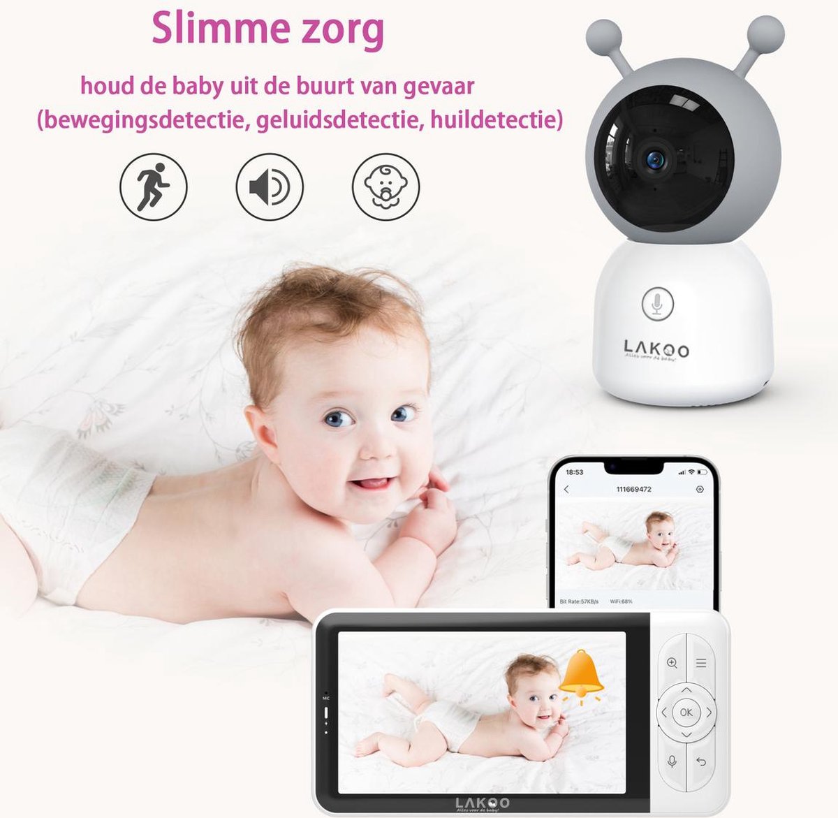 Wat vinden we goed aan de Lakoo Pro 6T Babyfoon met Camera 5 inch