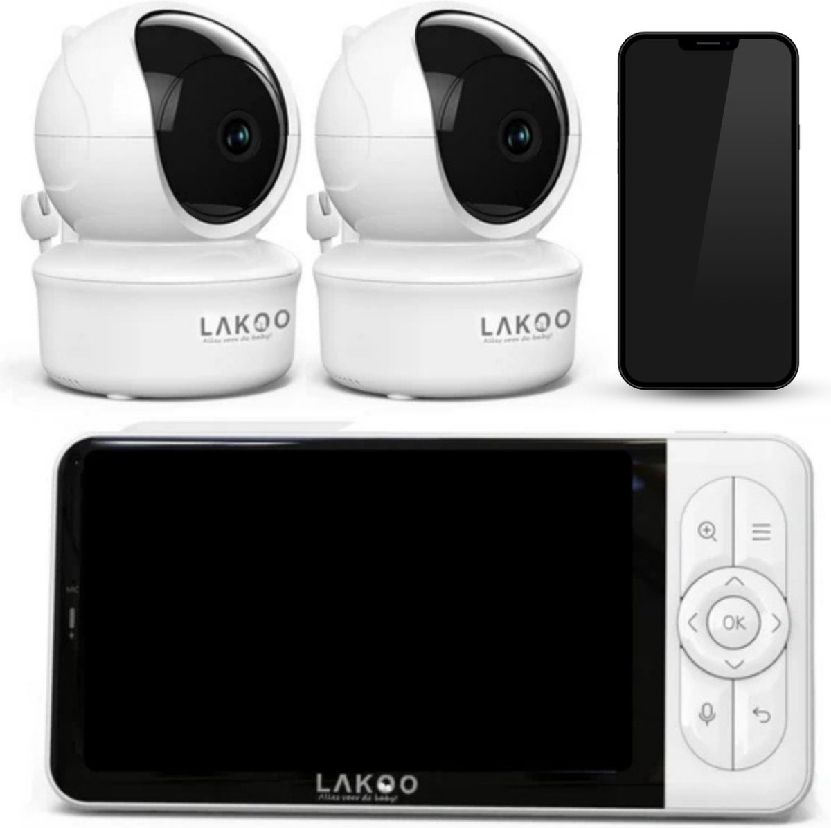 Lakoo Pro Babyfoon HD Wifi met 5 inch scherm
