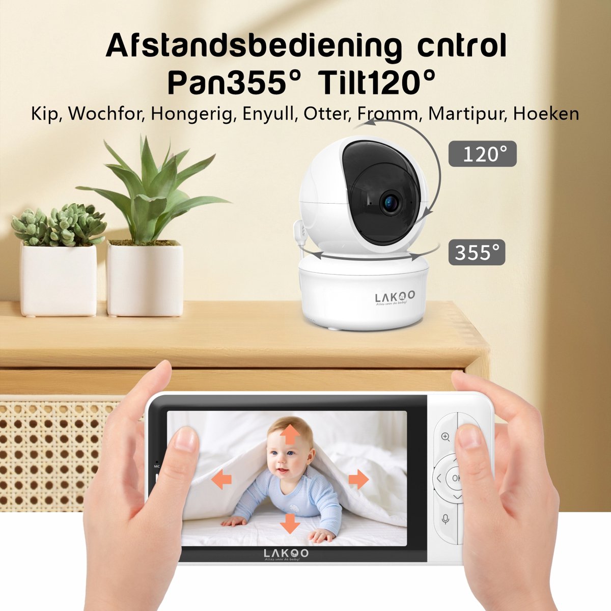 Lakoo Pro Babyfoon HD Wifi met 5 inch scherm