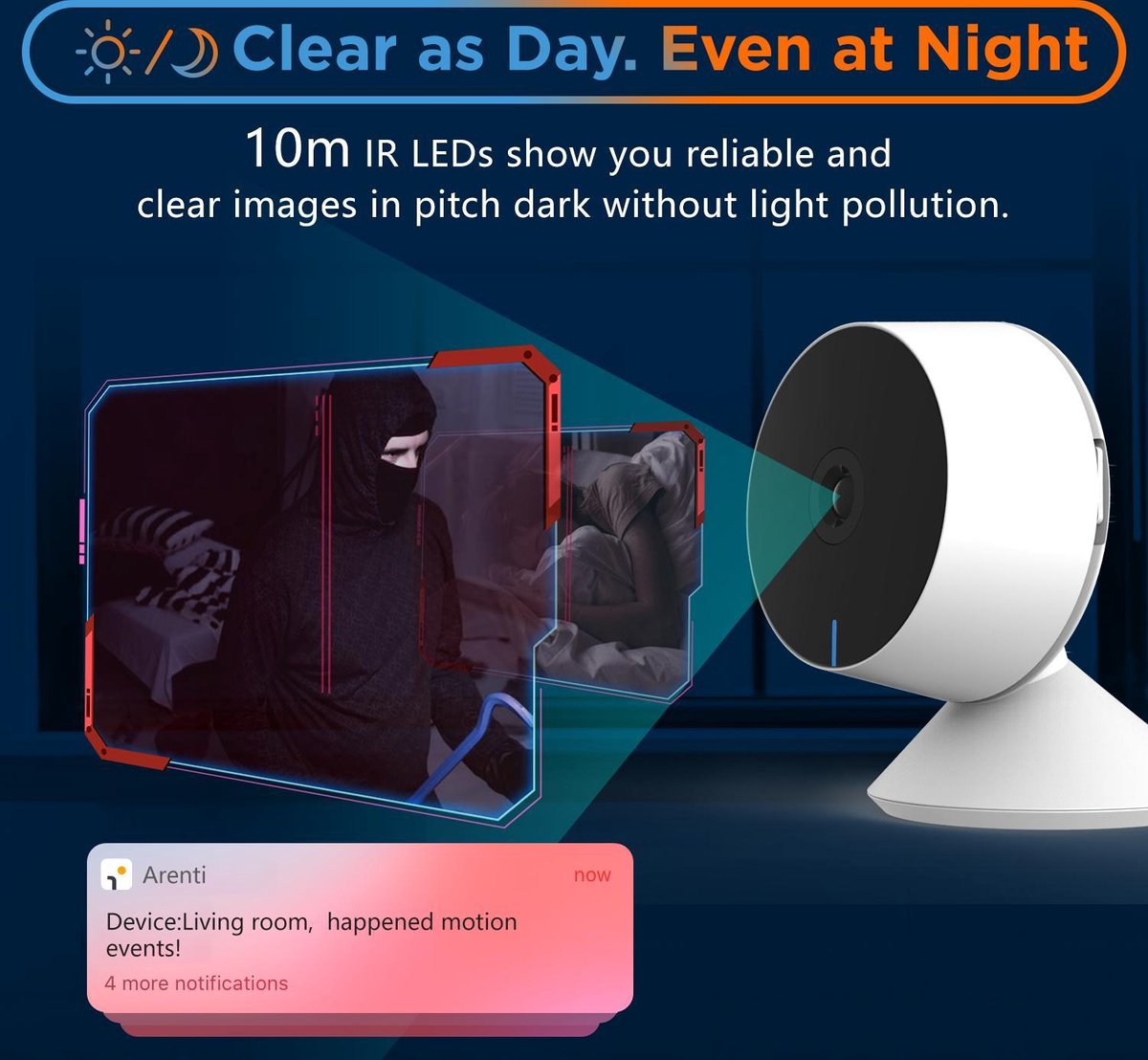 Laxihub 2MP Wifi Babyfoon met Camera en 32GB SD kaart
