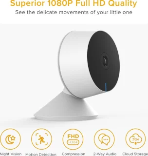 Laxihub 2MP Wifi Babyfoon met Camera en 32GB SD kaart