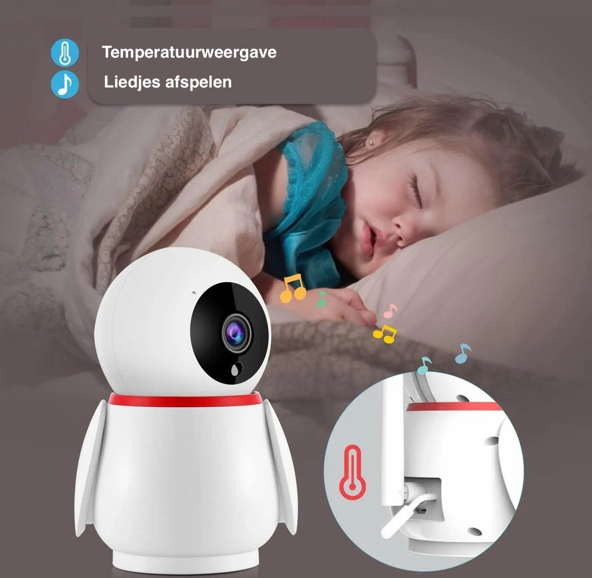 Lopoleis Babyfoon met Camera 5 inch 1080P Scherm