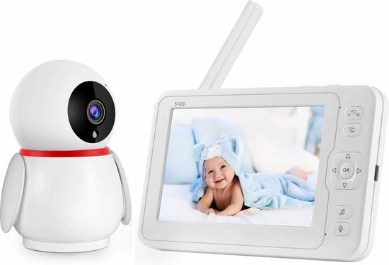 Lopoleis Babyfoon met Camera 5 inch 1080P Scherm