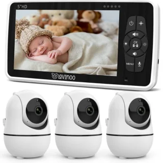 Lovinoo Babyfoon 3 Camera's 5 inch Scherm