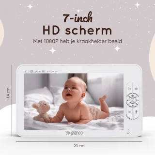 Lovinoo Babyfoon 3 Camera's 7 Inch Scherm Uitbreidbaar Tot 4 Camera's