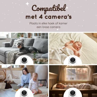 Lovinoo Babyfoon met 2 Camera's en 3.5 Inch Scherm
