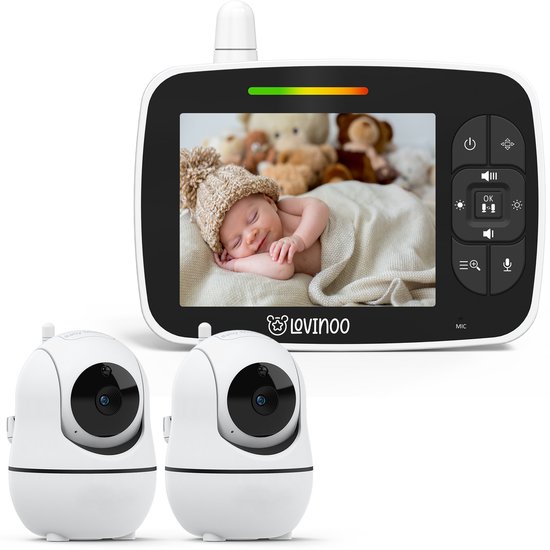 Lovinoo Babyfoon met 2 Camera's en 3.5 Inch Scherm