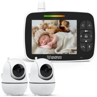 Lovinoo Babyfoon met 2 Camera's en 3.5 Inch Scherm