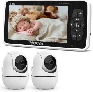 Lovinoo Babyfoon met 2 Camera's en 5 Inch Scherm