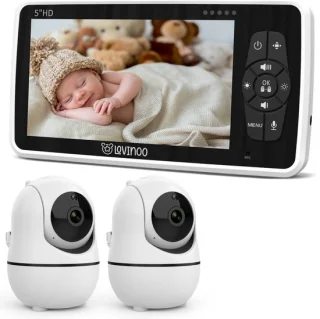 Lovinoo Babyfoon met 2 Camera's en 5 Inch Scherm