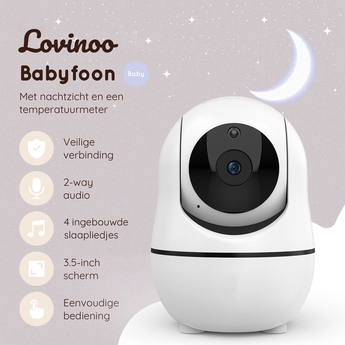 Wat vinden we goed aan de Lovinoo Babyfoon met 3 Camera's en 3.5 Inch Scherm