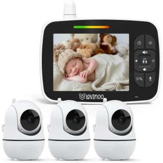 Lovinoo Babyfoon met 3 Camera's en 3.5 Inch Scherm