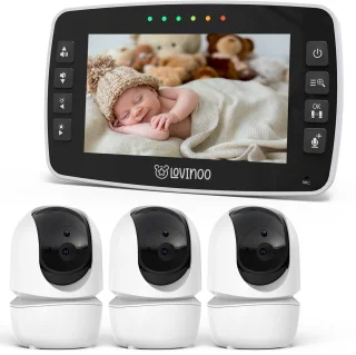 Lovinoo Babyfoon met 3 Camera's en 4.3 Inch Scherm