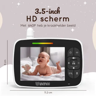 Lovinoo Babyfoon met Camera 3.5 Inch Scherm