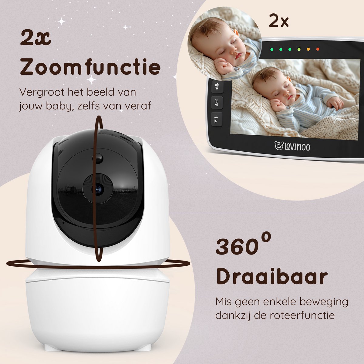 Lovinoo Babyfoon met Camera 4.3 Inch