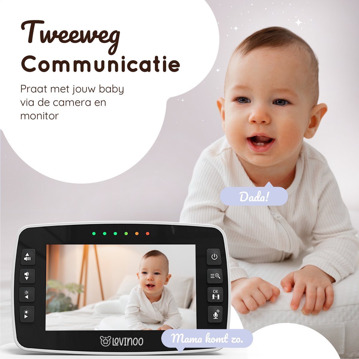 Lovinoo Babyfoon met Camera 4.3 Inch