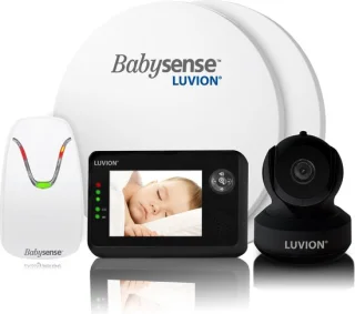 LUVION Essential Black Edition Babyfoon + Babysense 7 Sensormatje