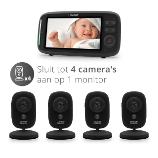 LUVION Platinum Ultra Black Babyfoon met Camera
