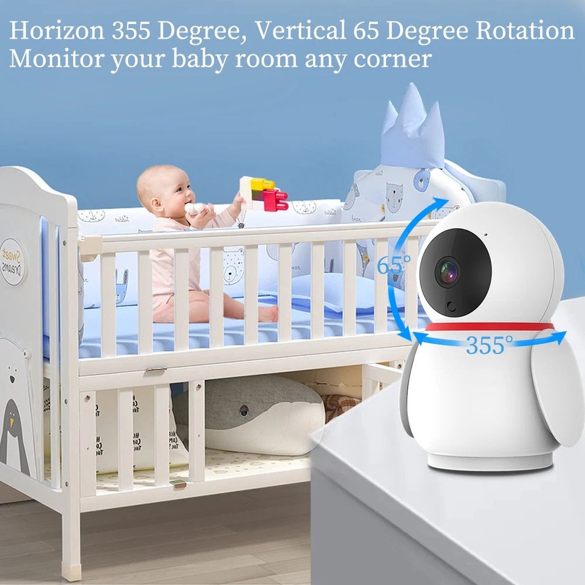 Marviotek Babyfoon met Camera HD 1080P Wit