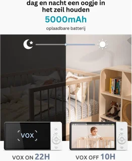 MKSS® Babyfoon met Camera en Scherm Full HD Wit