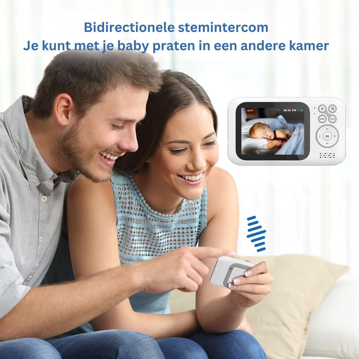 MKSS® Babyfoon met Camera Full HD Wit Grijs