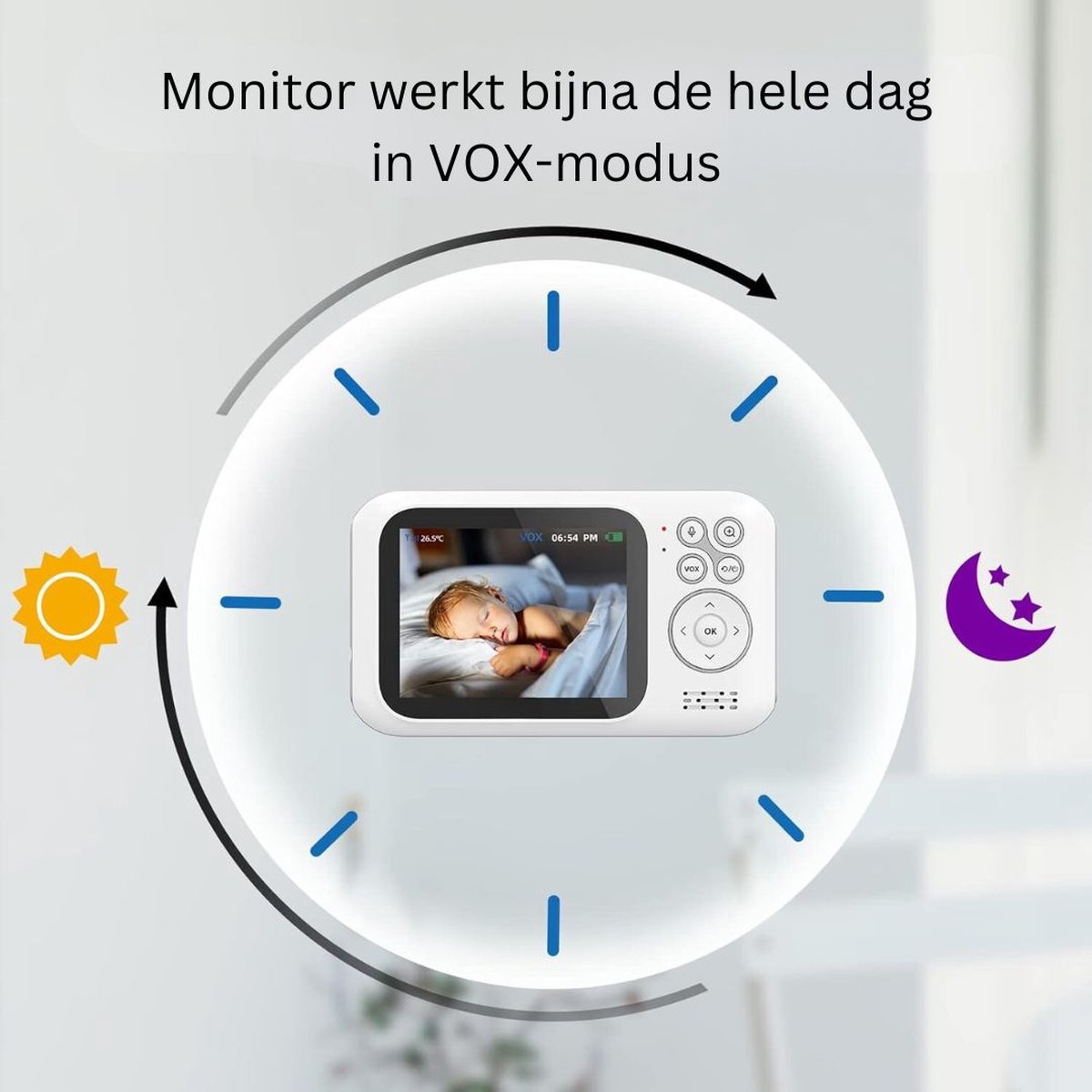 MKSS® Babyfoon met Camera Full HD Wit Grijs