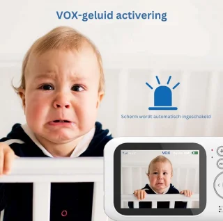 MKSS® Babyfoon met Camera Full HD Wit Grijs