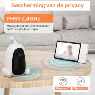 MKSS® Babyfoon met Camera Full HD Wit