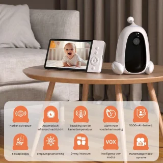 MKSS® Babyfoon met Camera Full HD Wit