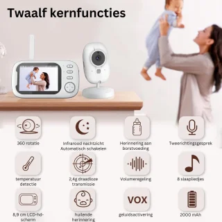 MKSS Babyfoon met Camera Full HD Wit